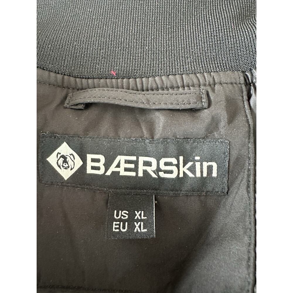 BAERSkin Men's Black Bomber Jacket Full Zip Stand-Up Collar Short XL - Picture 3 of 8